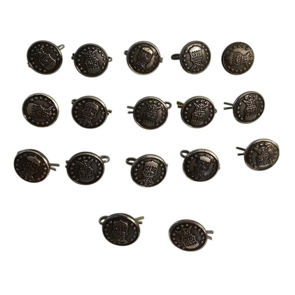 Lot of 17 Antique Vintage Air Force Military Buttons Silver Tone